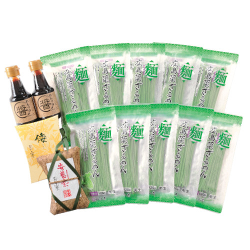 広島菜ざるめん 竹簾