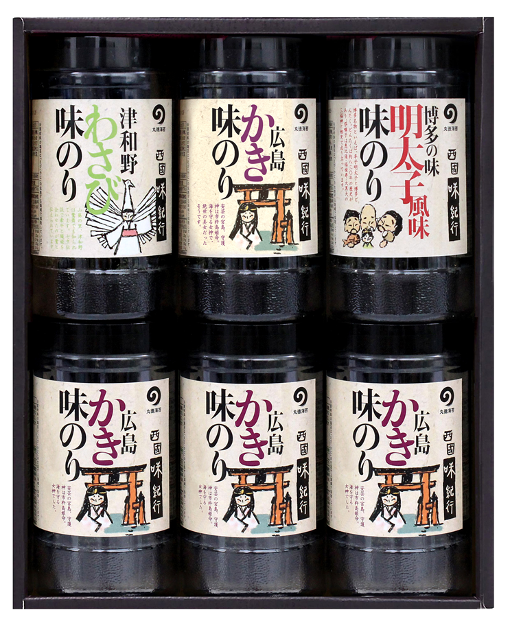 西国味紀行 3種のり6本詰合せ (味紀行-6本詰)